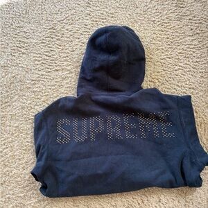 Supreme Dark Gray Hoodie with Red Label